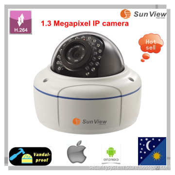 SunView SV-D10VS-POE free P2P indoor vandalproof IR Dome 2.8-12mm varifocal lens HD IP camera 1.0 megapixe, cctv camera